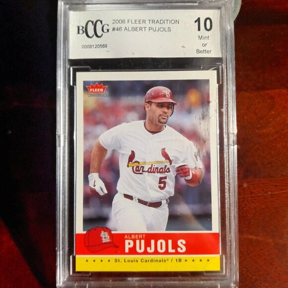 2006 Fleer Traditions #46 Albert Pujols Card St Louis Cardinals BCCG 10 Mint - Picture 1 of 2